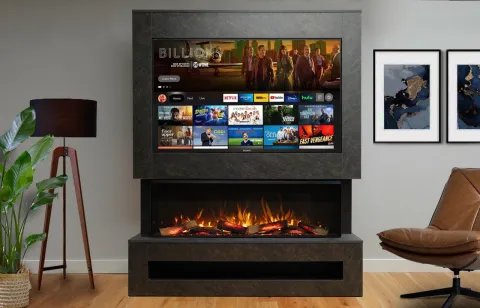 Flamerite Fires Hollis Media Wall